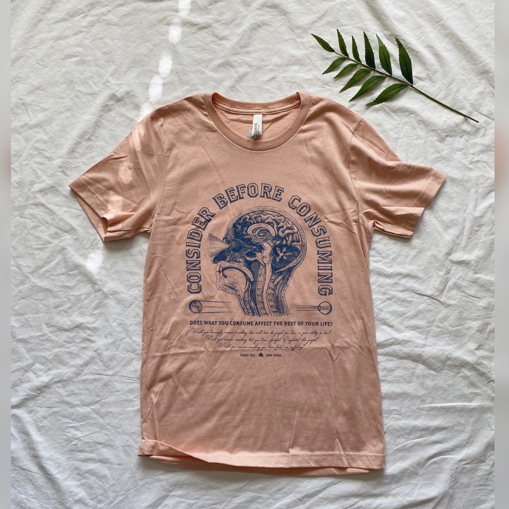 Anti porn awareness tee in peach